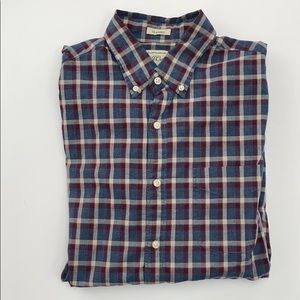 J crew plaid classic pocket button down EUC M